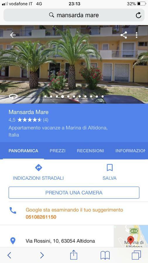 Mansarda Mare Apartment Altidona Bagian luar foto